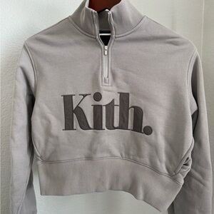 Kith Light Gray Logo Half-Zip Pullover